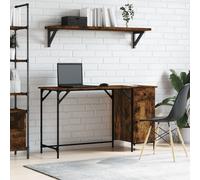 vidaXL Escritorio ordenador madera ingeniería roble humo 131x48x75 cm
