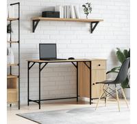 vidaXL Escritorio ordenador madera ingeniería roble Sonoma 131x48x75cm