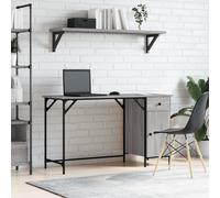 vidaXL Escritorio ordenador madera ingeniería Sonoma gris 131x48x75 cm