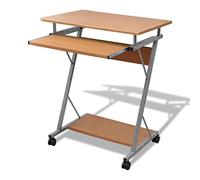 vidaXL Escritorio para ordenador Pure compacto con bandeja extraíble 74x60x40 cm Marrón
