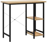 vidaXL Escritorio para ordenador, color y roble claro, 80x40x72 cm, fabricado en MDF y metal
