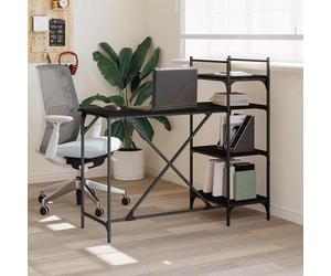 vidaXL Escritorio para ordenador con estantes negro 120x47x109 cm