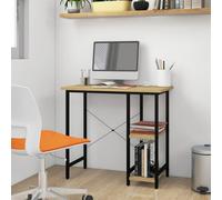 vidaXL Escritorio para ordenador MDF metal negro roble 80x40x72 cm