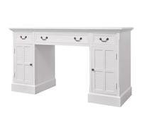 vidaXL Escritorio Pedestal Doble Blanco 140x48x80 cm Oficina Mobiliario Casa