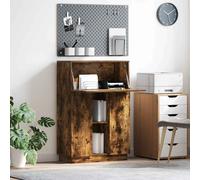 vidaXL Escritorio con estante Roble ahumado 71.5 x 31.5 x 106.5 cm