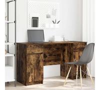 Escritorio Roble Ahumado 140 X 49 X 76 Cm Madera Contrachapada Vidaxl