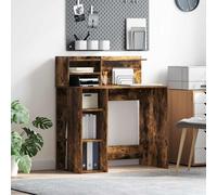 vidaXL Escritorio con estante Roble Ahumado 90 x 48 x 101,5 cm ergonómico