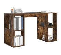 vidaXL Escritorio con estante Roble ahumado 130 x 50.5 x 75 cm – Moderno y resistente