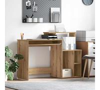 vidaXL Escritorio Roble Artisan 120,5 x 44 x 88,5 cm | Acabado de roble artesanal moderno que va con cualquier estilo de decoración, Amplio espacio con estantes incluidos,