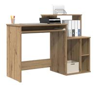 vidaXL Escritorio Roble Artisan 120,5 x 44 x 88,5 cm | Acabado de roble artesanal moderno que va con cualquier estilo de decoración, Amplio espacio con estantes incluidos,