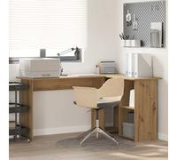 vidaXL Escritorio con estante Roble Artesanal 142 x 102 x 73 cm - Moderno para casa