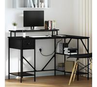 vidaXL Escritorio Roble Negro 120 x 79 x 86,5 cm Madera de ingeniería
