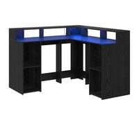 vidaXL Escritorio Roble Negro 130 x 130 x 91 cm Madera de ingeniería