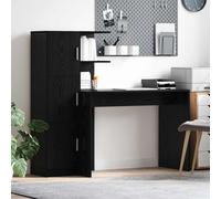 vidaXL Escritorio 2 pcs Roble Negro