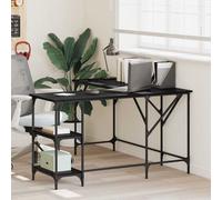 vidaXL Escritorio Roble Negro 139 x 139 x 75 cm Madera contrachapada