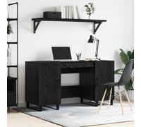 vidaXL Escritorio Roble negro 140 x 50 x 75 cm Madera contrachapada