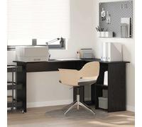 vidaXL Escritorio Roble Negro 142 x 102 x 73 cm Madera de ingeniería