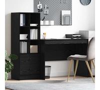 vidaXL Escritorio 145.5 x 50 x 127 cm 2 uds. Multicolor Roble negro