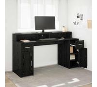 Escritorio Roble Negro 160 X 55 X 91 Cm Madera Contrachapada Vidaxl