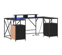 vidaXL Escritorio Roble Negro 182 x 101 x 87,5 cm Madera de ingeniería