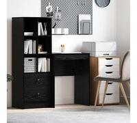 vidaXL Escritorio compacto de roble negro 60×40×76 cm Moderno ergonómico para habitaciones pequeñas