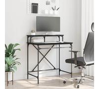 vidaXL Escritorio Roble Negro Madera de ingeniería 80 x 50 x 90 cm