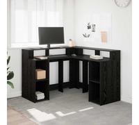 vidaXL Escritorio Roble Negro Madera de ingeniería 130 x 130 x 91 cm