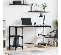 vidaXL Escritorio Roble Negro Madera de ingeniería 140 x 50 x 75 cm