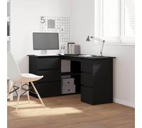vidaXL Escritorio Roble Negro 145 x 100 x 76 cm Madera de ingeniería, Escritorio de Estudio Elegante, Moderno y Funcional, para Home u Oficina, Duradero, con Estante Compacto y diseño Minimalista