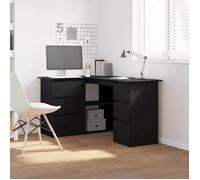 vidaXL Escritorio Roble Negro 145 x 100 x 76 cm Madera de ingeniería, Escritorio de Estudio Elegante, Moderno y Funcional, para Home u Oficina, Duradero, con Estante Compacto y diseño Minimalista