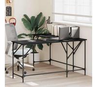 vidaXL Escritorio Roble Negro 149 x 149 x 75 cm Madera contrachapada