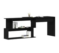vidaXL Escritorio Roble Negro Madera de ingeniería 200 x 50 x 76 cm | Look minimalista con un acabado negro elegante, Reorganiza superficies para adaptarse a tu estilo,