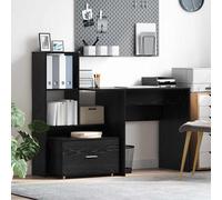 vidaXL Escritorio Roble Negro Madera de ingeniería