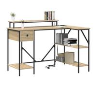 vidaXL Escritorio Roble Sonoma 120 x 79 x 86,5 cm Madera de ingeniería, Escritorio Rectangular Moderno, estación de Trabajo Amplia, diseño Minimalista, Acabado Duradero