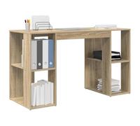 vidaXL Escritorio Roble Sonoma 130 x 50.5 x 75 cm Madera de ingeniería, Escritorio para casa, Mesa Moderna, estación de Trabajo Resistente, Ahorra Espacio, Estudio con Almacenamiento