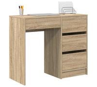 vidaXL Escritorio Roble Sonoma 90 x 37.5 x 75 cm Madera de ingeniería, moderno con estantes