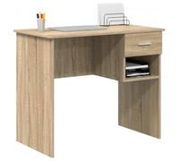 vidaXL Escritorio Roble Sonoma 90 x 49 x 75 cm Madera de ingeniería | Líneas limpias y un acabado mate para un look moderno, Cajones y estanterías integradas para una organización fácil,