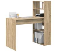 vidaXL Escritorio Roble Sonoma Madera de ingeniería 113 x 54 x 120 cm | Elegante y minimalista, perfecto para cualquier espacio actual,