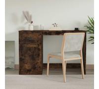 vidaXL Escritorio y cajón madera contrachapada roble humo 115x50x75 cm