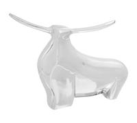 vidaXL Escultura de toro Plateado 37 x 44 x 17 cm Aluminio