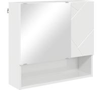 vidaXL: Espejo con armario, blanco brillante, 59 x 17 x 55 cm, material de madera