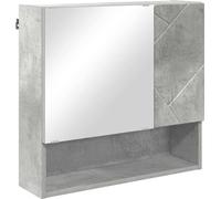 vidaXL Espejo con armario, color gris hormigón, 59 x 17 x 55 cm, material: tablero de partículas