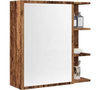vidaXL Espejo con armario, estilo madera envejecida, 62,5 x 20,5 x 64 cm, material de madera