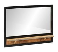 vidaXL Espejo con estantes madera maciza de mango y vidrio 80x8x55 cm