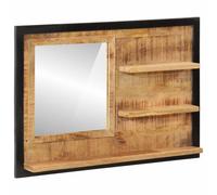 vidaXL Espejo con estantes madera maciza de mango y vidrio 80x8x55 cm