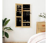 vidaXL Espejo con joyero de Pared 30x8,5x90 cm, Armario de joyería, Espejo joyero, joyero con Espejo, Espejo de almacenaje, Espejo con joyero