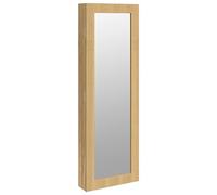 vidaXL Espejo con joyero de Pared 30x8,5x90 cm, Armario de joyería, Espejo joyero, joyero con Espejo, Espejo de almacenaje, Espejo con joyero