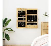vidaXL Espejo con joyero de pared 37,5x10x67 cm