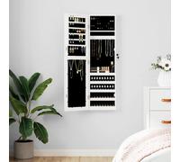 vidaXL Espejo con joyero de pared blanco 30x8,5x106 cm