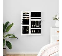 vidaXL Espejo joyero de pared 30x8,5x67 cm Blanco